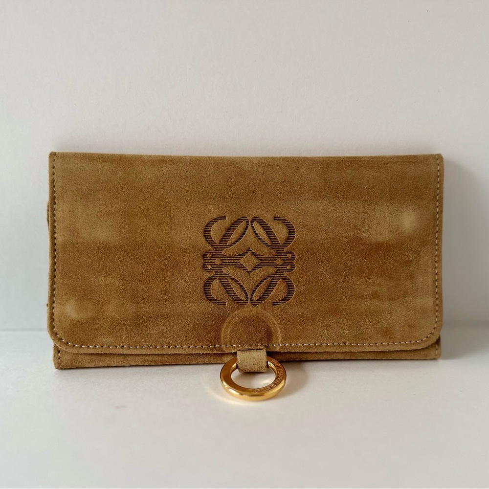Loewe suede anagram snap closure wallet (for LV only)